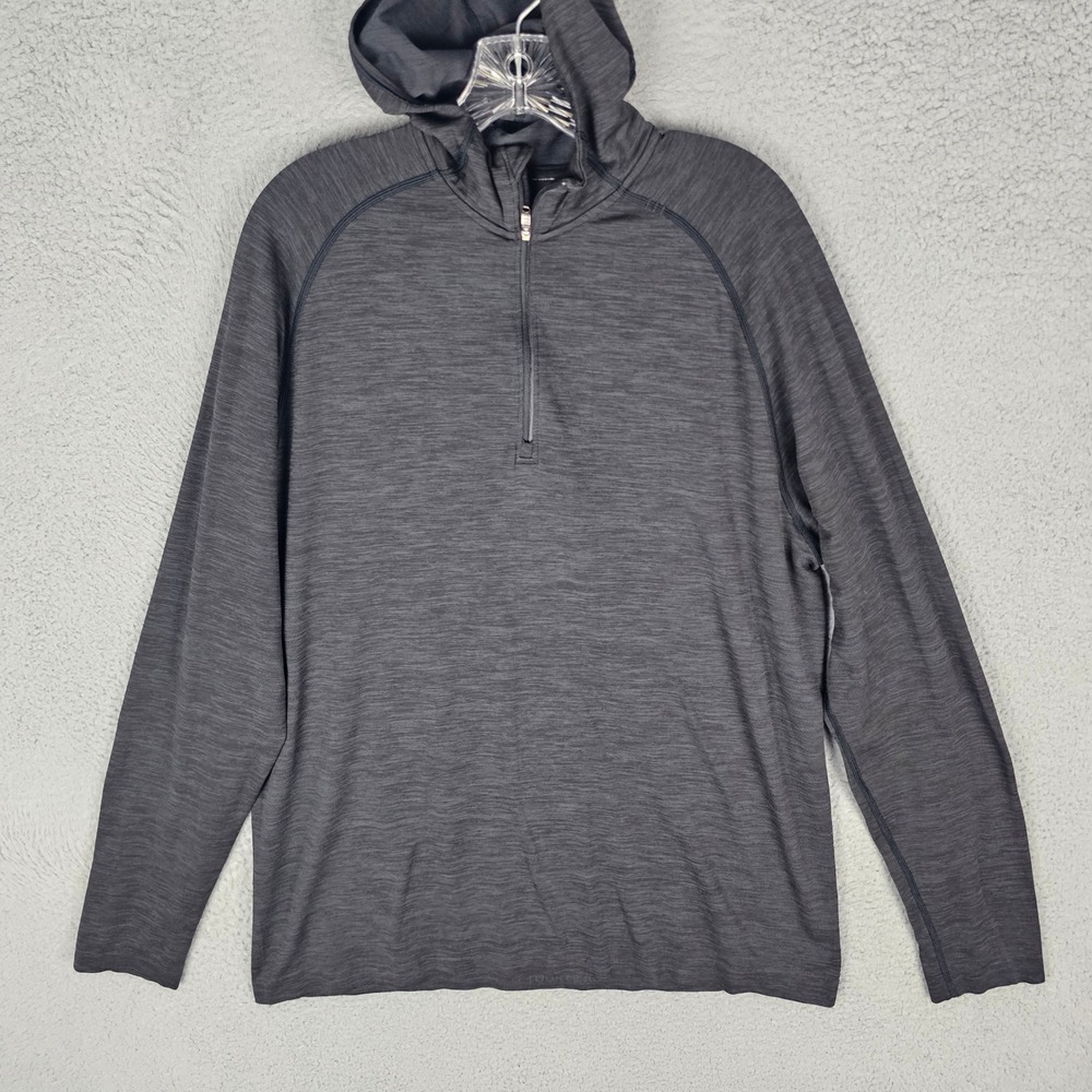 Lululemon Hoodie Mens XL Grey Metal Vent Tech Half Zip Pullover Activewear